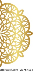 Mandala with gold color gradations