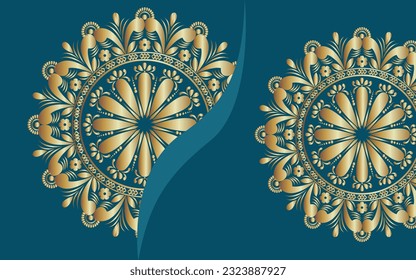 mandala gold colour vector design