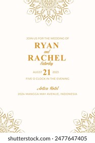 Mandala. Gold decorative element. Picture for coloring. Abstract circular ornament with stylized leaves