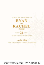 Mandala. Gold decorative element. Picture for coloring. Abstract circular ornament with stylized leaves