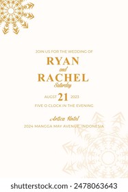 Mandala. Gold decorative element. Picture for coloring. Abstract circular ornament with stylized leaves