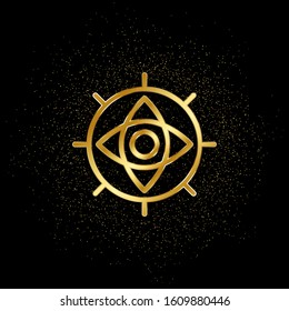 Mandala gold icon. Vector illustration of golden particle background.. Spiritual concept vector illustration