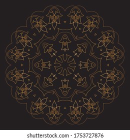 Arte de vectores Mandala Gold Premium