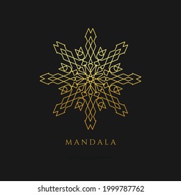 mandala gold vector logo, abstract logo design