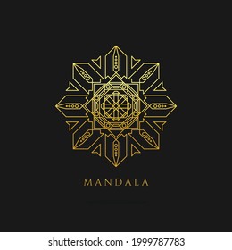 mandala gold vector logo, abstract logo design