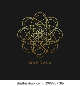 mandala gold vector logo, abstract logo design
