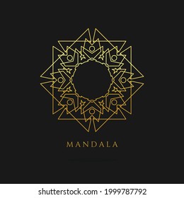 mandala gold vector logo, abstract logo design
