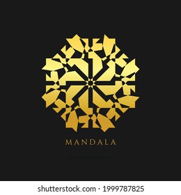 mandala gold vector logo, abstract logo design