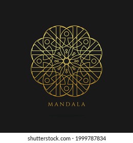 mandala gold vector logo, abstract logo design