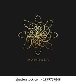 mandala gold vector logo, abstract logo design