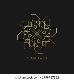 mandala gold vector logo, abstract logo design