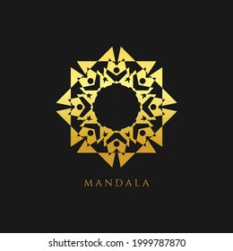 mandala gold vector logo, abstract logo design