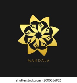 mandala gold vector logo, abstract logo design