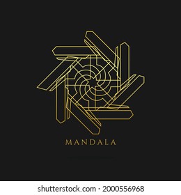 mandala gold vector logo, abstract logo design