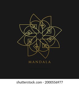 mandala gold vector logo, abstract logo design