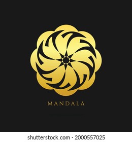 mandala gold vector logo, abstract logo design