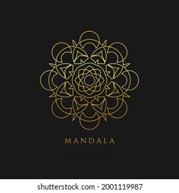 mandala gold vector logo, abstract logo design