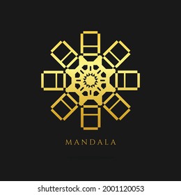 mandala gold vector logo, abstract logo design