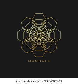 mandala gold vector logo, abstract logo design