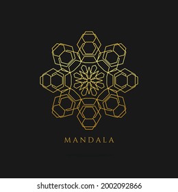 mandala gold vector logo, abstract logo design