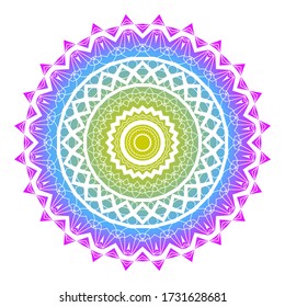 Mandala gradient. Ethnicity round Greco Roman ornament. Ethnic style. Elements for invitation cards, brochures, covers. Oriental circular pattern. Arabic, Islamic, moroccan, asian, indian native motif