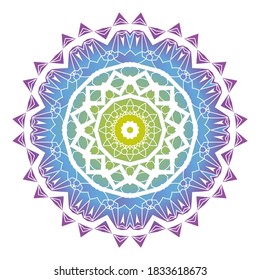 Mandala gradient. Ethnicity round Greco Roman ornament. Ethnic style. Elements for invitation cards, brochures, covers. Oriental circular pattern. Arabic, Islamic, moroccan, asian, indian native motif