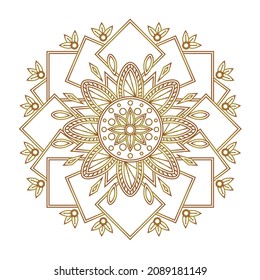mandala in gradient gold color