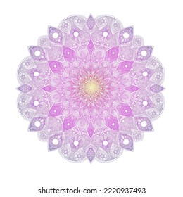 Mandala with gradient on white background. Yoga indian logo design.