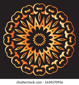 Mandala Graphic design for art, illustration,Henna, Mehndi, tattoo, decoration. Decorative ornament in ethnic oriental style. Coloring book page and any other kind of design