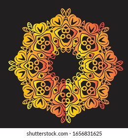 Mandala Graphic design for art, illustration,Henna, Mehndi, tattoo, decoration. Decorative ornament in ethnic oriental style. Coloring book page and any other kind of design
