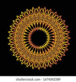 Mandala Graphic design for art, illustration,Henna, Mehndi, tattoo, decoration. Decorative ornament in ethnic oriental style. Coloring book page and any other kind of design