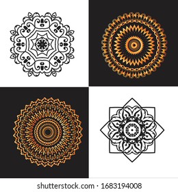 Mandala Graphic design for art, illustration,Henna, Mehndi, tattoo, decoration. Decorative ornament in ethnic oriental style. Coloring book page and any other kind of design