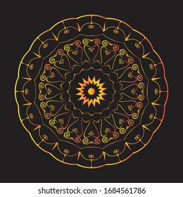 Mandala Graphic design for art, illustration,Henna, Mehndi, tattoo, decoration. Decorative ornament in ethnic oriental style. Coloring book page and any other kind of design