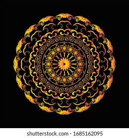 Mandala Graphic design for art, illustration,Henna, Mehndi, tattoo, decoration. Decorative ornament in ethnic oriental style. Coloring book page and any other kind of design