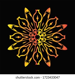 Mandala Graphic design for art, illustration,Henna, Mehndi, tattoo, decoration. Decorative ornament in ethnic oriental style. Coloring book page and any other kind of design