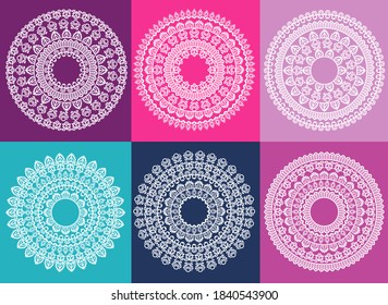 Mandala graphic design with colorful background vector illustration.