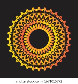 Mandala Graphic design for Henna or Mehndi art illustration, tattoo decoration. Decorative ornament in ethnic oriental style. Coloring book page and any other kind of design