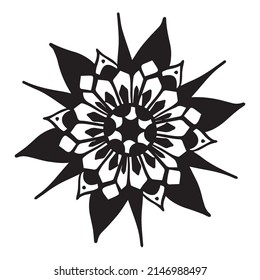 mandala Grafikdesign, Vektorgrafik, Art Tattoo Skizze, handgezeichnet, Druckverwendung