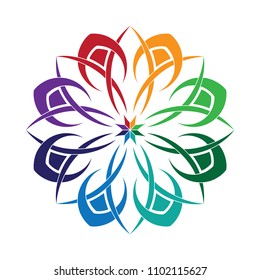 Mandala graphic vector. Abstract polar design colorful on white background. Design print for illustration, pattern, texture, symbol, icon, element, card. Set 3