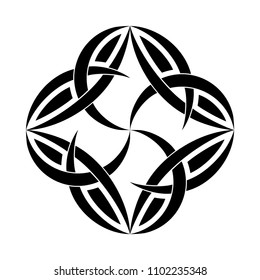 Mandala graphic vector. Abstract polar four design black on white background. Design print for illustration, pattern, texture, symbol, icon, element, card. Set 1