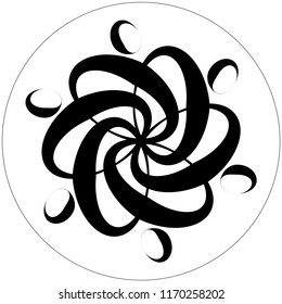 Mandala graphic vector. Abstract polar design black on white background. Design print for illustration, pattern, texture, symbol, icon, element, card, tatoo