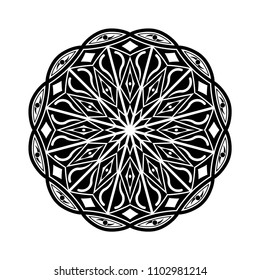 Mandala graphic vector. Design eyes round black on white background. Design print
for symbol, pattern, icon, wallpaper, background. Set 1