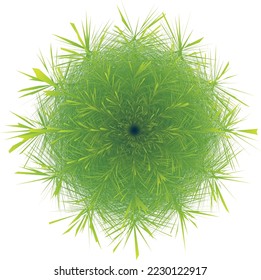 L'art abstrait du design à feuilles de gazon de Mandala