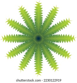 L'art abstrait du design à feuilles de gazon de Mandala