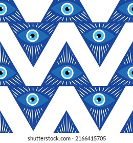 Mandala greek evil eye doodle seamless pattern. Magic, witchcraft, occult symbol, clip art line art collection. Hamsa eye, magical eye, decor element.