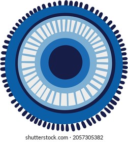 Mandala greek evil eye vector - symbol of protection - blue turkish