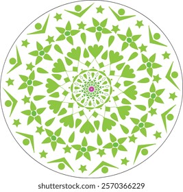 mandala green color
 design with beautiful star