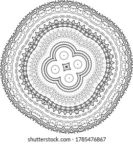 Mandala for greeting card, case print, etc. Abstract patterns. Diwali pattern black and white. Vector illustration