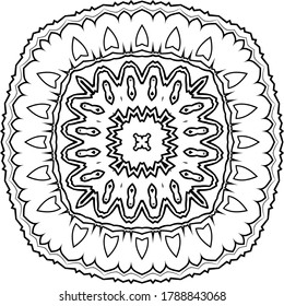 Mandala for greeting card, case print, etc. Abstract pattern. Diwali pattern black and white. Vector illustration