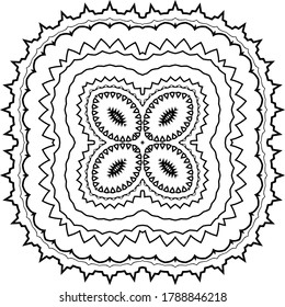 Mandala for greeting card, case print, etc. Abstract pattern. Diwali pattern black and white. Vector illustration